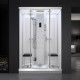Cabine douche hammam URBAN 140x100 cm avec verres blancs sur 3 côtés