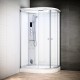 Cabine douche hammam 120 x 90 SILVER Blanc asymétrique