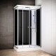Cabine douche hydromassage SILVER rectangulaire | Version droite avec vitres noires