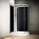 Cabine douche intégrale SILVER asymétrique | Version gauche avec vitres noires