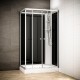 Cabine douche intégrale SILVER rectangulaire | Version droite avec vitres noires