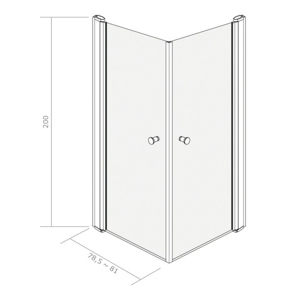 Paroi de douche d'angle 80 x 80 cm pivotante verre Nanotech