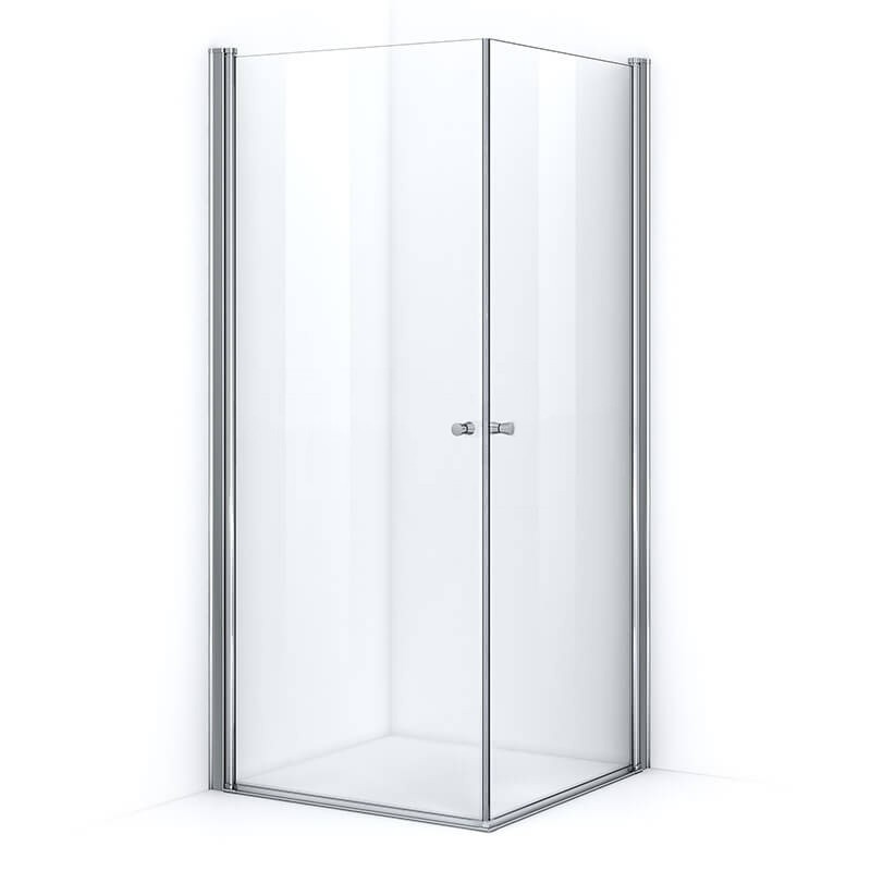 Paroi de douche d'angle 90 x 90 cm avec ouverture pivotante Paroi de douche d'angle 90 x 90 cm avec ouverture pivotante