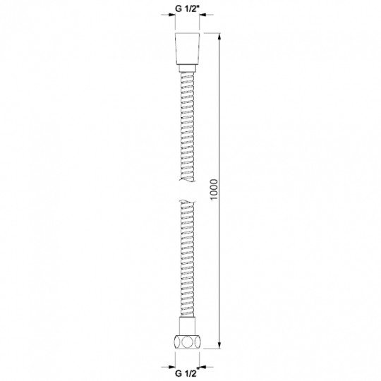 Flexible anti-torsion 100 cm en inox noir mat