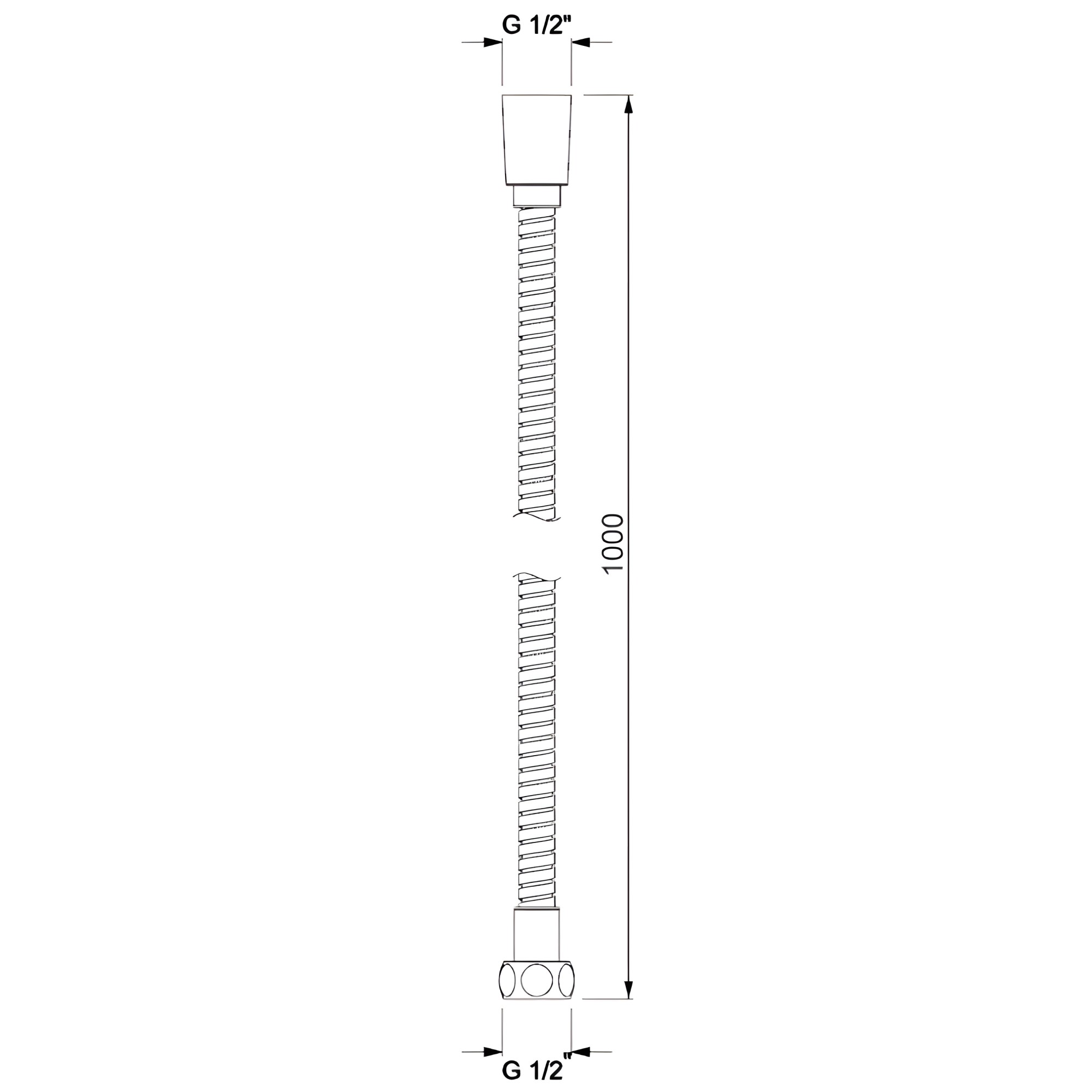 Flexible anti-torsion 100 cm en inox noir mat