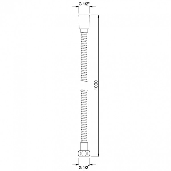 Flexible anti-torsion 100 cm en inox noir mat
